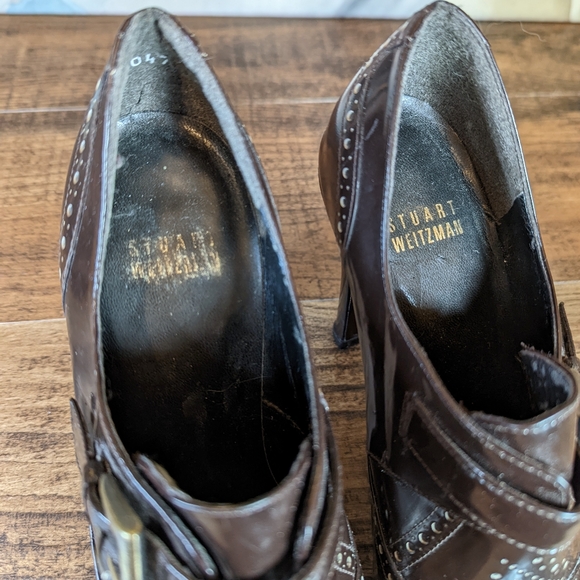 Vintage Stuart Weitzman Brown patent leather oxford heel - Picture 11 of 12